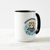 Süße Programmierer-Katze Coding Vinyl-Aufkleber | Tasse (VorderseiteRechts)