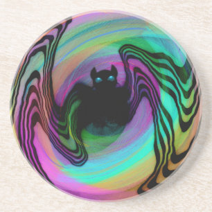 Süße psychedelische bunte Fledermaus Getränkeuntersetzer