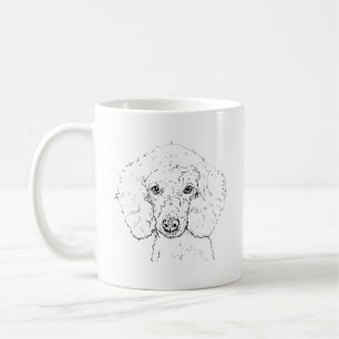 Süße Pudel-Hund-Illustration, handgezeichnet Kaffeetasse