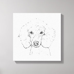 Süße Pudel-Hund-Illustration, handgezeichnet Leinwanddruck