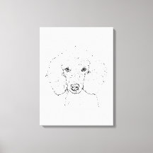 Süße Pudel-Hund-Illustration, handgezeichnet