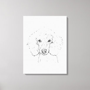 Süße Pudel-Hund-Illustration, handgezeichnet Leinwanddruck