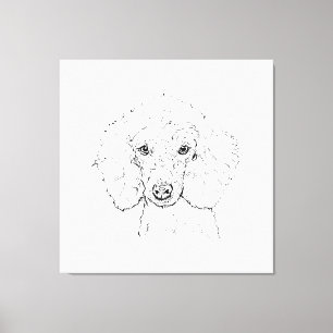 Süße Pudel-Hund-Illustration, handgezeichnet Leinwanddruck