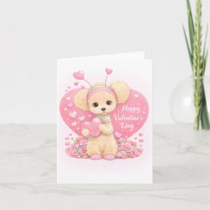 Süße Pudel Valentinstag-Grußkarte Karte