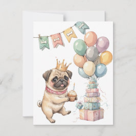 Süße Pug-Digital-Download-Party-Einladung Einladung