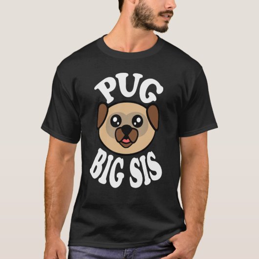 Süße Pug-Große Schwester T-Shirt (Vorderseite)