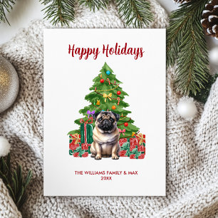 Süße Pug-Hundefamilie Weihnachten