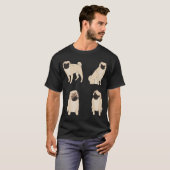 Süße Pug-Illustrationspackung T-Shirt (Vorne ganz)