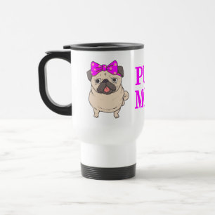 Süße Pug-Mama Cartoon-Hund Pug Reisebecher