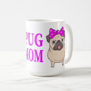 Süße Pug-Mama Cartoon-Hund Pugs Kaffeetasse