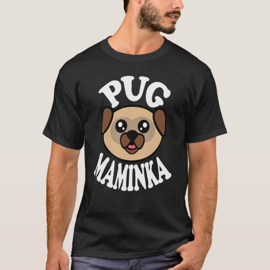 Süße Pug Maminka T-Shirt (Vorderseite)