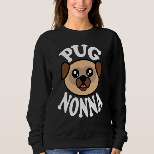 Süße Pug-Oma Sweatshirt (Vorderseite)