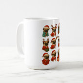 Süße Pug-Weihnachtskollektion Kaffeetasse (Vorderseite Links)