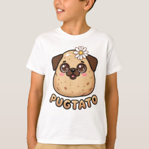 Süße Pugtato Lustiges Pug Kartoffel Wortspiel Kawa T-Shirt
