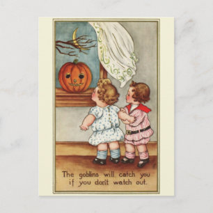 Süße pummelige Kinder Halloween-Postkarte aus den Postkarte