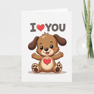 Süße Puppy-Liebe-Du-Karte Karte