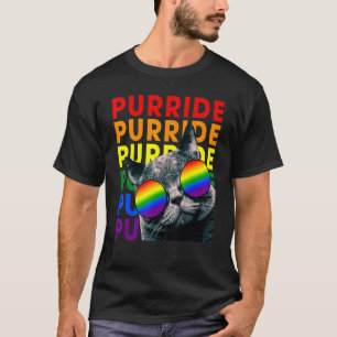 Süße Purride-Katze und Regenbogen-Sonnenbrille Lgb T-Shirt