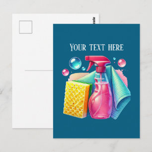 Süße Putzfirma anpassbar Postkarte