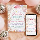 Süße Pyjamaparty Mädchen Geburtstag Einladung