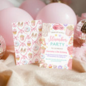 Süße Pyjamaparty Mädchen Geburtstag Einladung