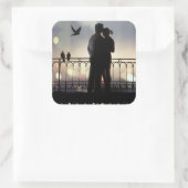 Süße Quadratischer Aufkleber (Tasche)