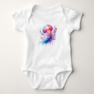 Süße Qualle Illustration Hübsche Kreatur Kunst Baby Strampler