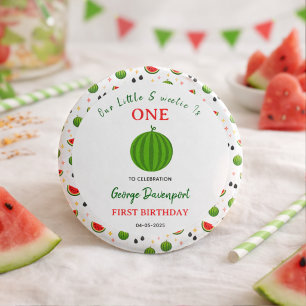 Süße/r in einer Melone Wassermelone 1. Geburtstags Button