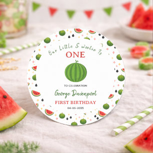 Süße/r in einer Melone Wassermelone 1. Geburtstags Runder Aufkleber