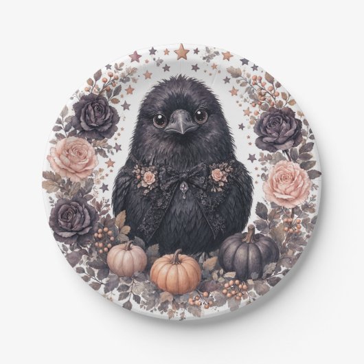 Süße Raben Halloween-Papierteller Pappteller (Vorderseite)