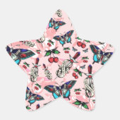 Süße Rache, altschulische Tätowierungsmuster. Stern-Aufkleber (Vorderseite)