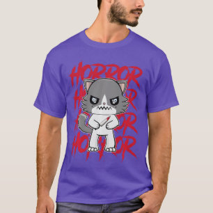 Süße Ragdoll-Katze Anime-Katze Horror-Fans vintage T-Shirt