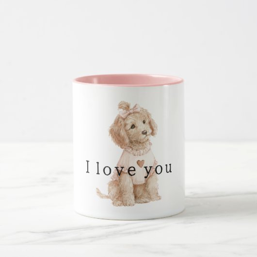 Süße Rahm-Hundeliebe Tasse (Zentrum)