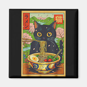 Süße Ramen-Katze Natur Blumen Nudel Anime Magnet