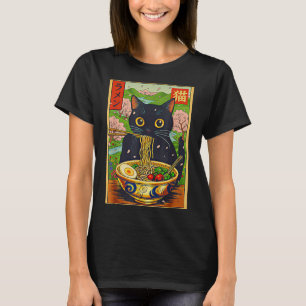 Süße Ramen-Katze Natur Blumen Nudel Anime  T-Shirt