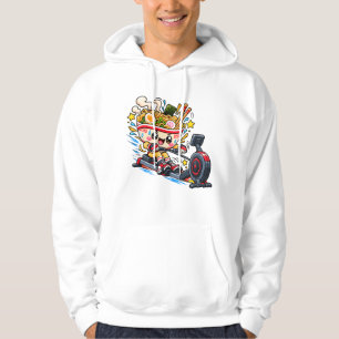 Süße Ramen-Schale Rudergerät Cartoon Fitness Hoodie