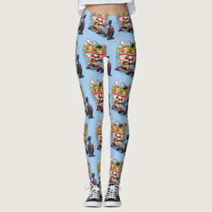 Süße Ramen-Schale Rudergerät Cartoon Fitness Leggings