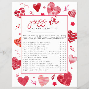 Süße "Rate Wer" Babyparty-Spiel Flyer