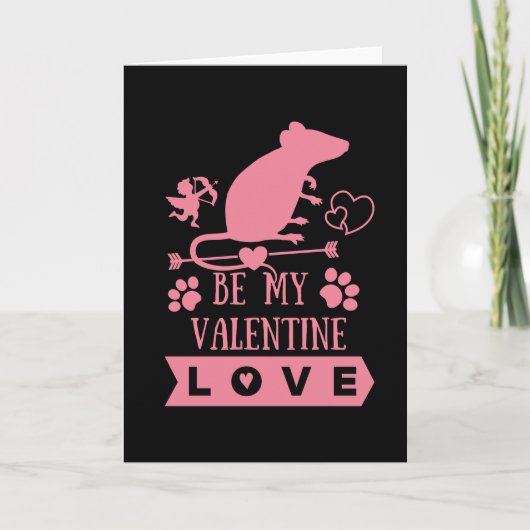 Süße Ratte & Valentinstag Karte (Vorderseite)