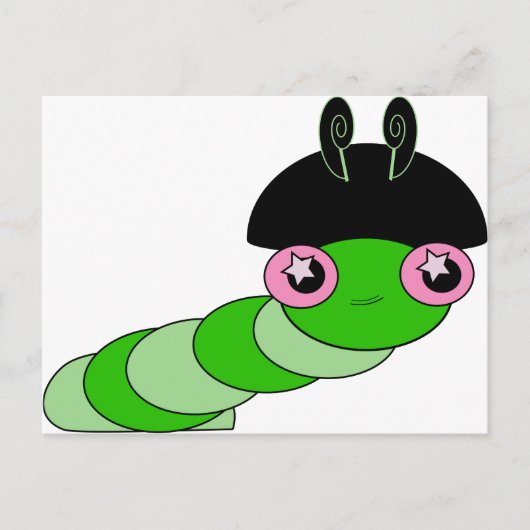 Süße Raupe Postkarte (Vorderseite)