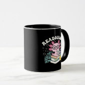Süße Readsolotl Axolotl liest Bücher Pun Kaffee Tasse (VorderseiteRechts)