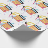 Süße Rechner- und Schulmaterial-Illustration Geschenkpapier (Ecke)