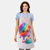 Süße Regenbogen-Barista-Schürze Schürze (Getragen)