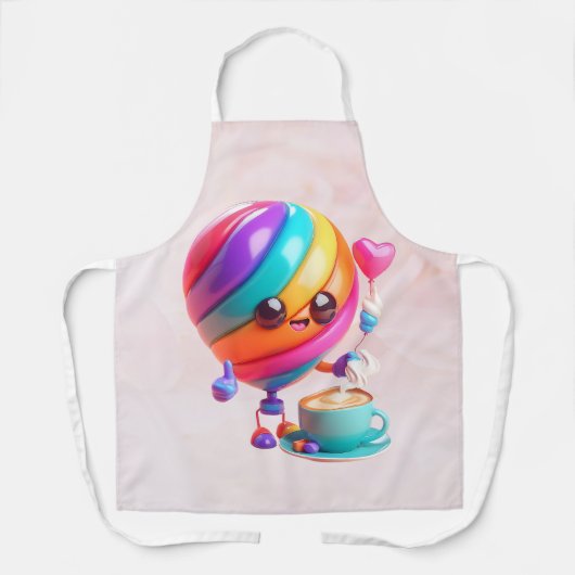 Süße Regenbogen-Barista-Schürze Schürze (Vorderseite)
