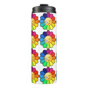 Süße Regenbogen-Blumen-Thermotasse Thermosbecher