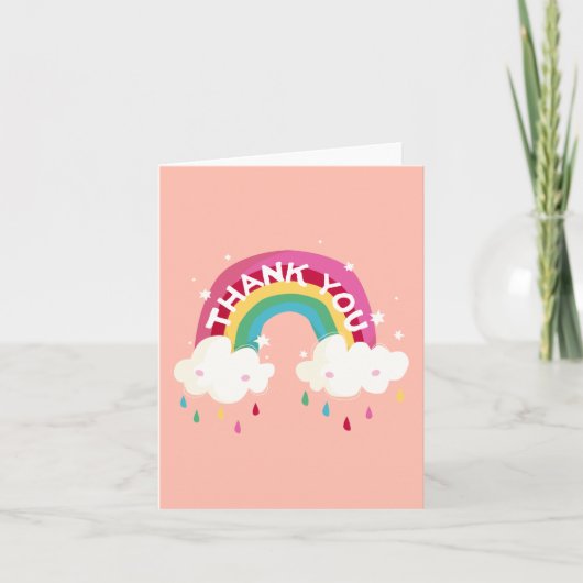 Süße Regenbogen-Dankeskarten Dankeskarte (Vorderseite)