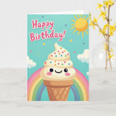 Süße Regenbogen-Geburtstagskarte Karte (Gelbe Blume)