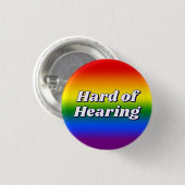 Süße Regenbogen-Gradient-Typografie Schwerhörigkei Button (Vorne & Hinten)