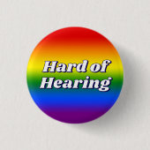 Süße Regenbogen-Gradient-Typografie Schwerhörigkei Button (Vorderseite)