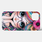Süße Regenbogen-Haare Chibi Mädchen Handyhülle Case-Mate iPhone Hülle (Rückseite (Horizontal))