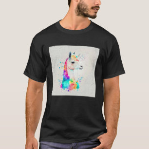 Süße Regenbogen-Lama-Farbspritzer-Illustration Col T-Shirt